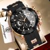 POEDAGAR Top Sport Man Watch Chronograph Waterproof Luminous Fashion Men Clock Date Silicone Strap Quartz Military Men's Watches