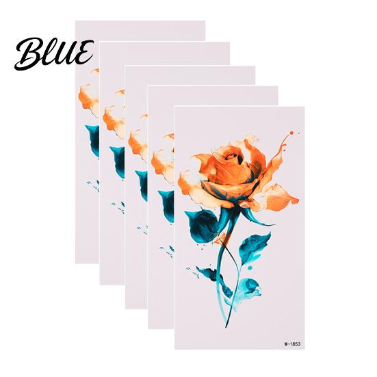 Temporary Face Tattoos 5 Sheets Butterfly Tattoo Stickers Waterproof Flower Tattoos Colorful Long-lasting Body for Parties Night Club Music Festival