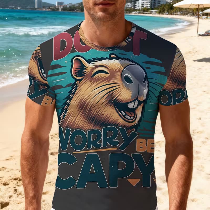 Men s Fashion 3D Printed Men s T-Shirt Round Neck Short Sleeve S