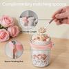 4er- oder 8er-Pack 16oz luftdichte Glas-Overnight-Oats-Gläser mit Deckeln und Löffeln, ideal für Joghurt, Müsli und als tragbare Aufbewahrung für das Mittagessen im Büro.