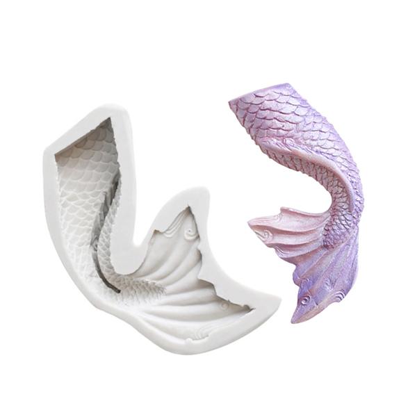 Silikonová forma ocas mořské panny Sugarcraft Forma na sušenky, cupcaky, čokoládu na pečení Fondánové nástroje na zdobení dortů
