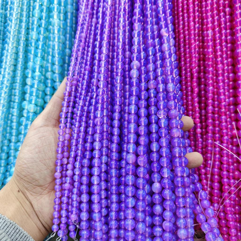 8mm & 10mm Synthetic Opal Cat's Eye Loose Beads for Jewelry DIY