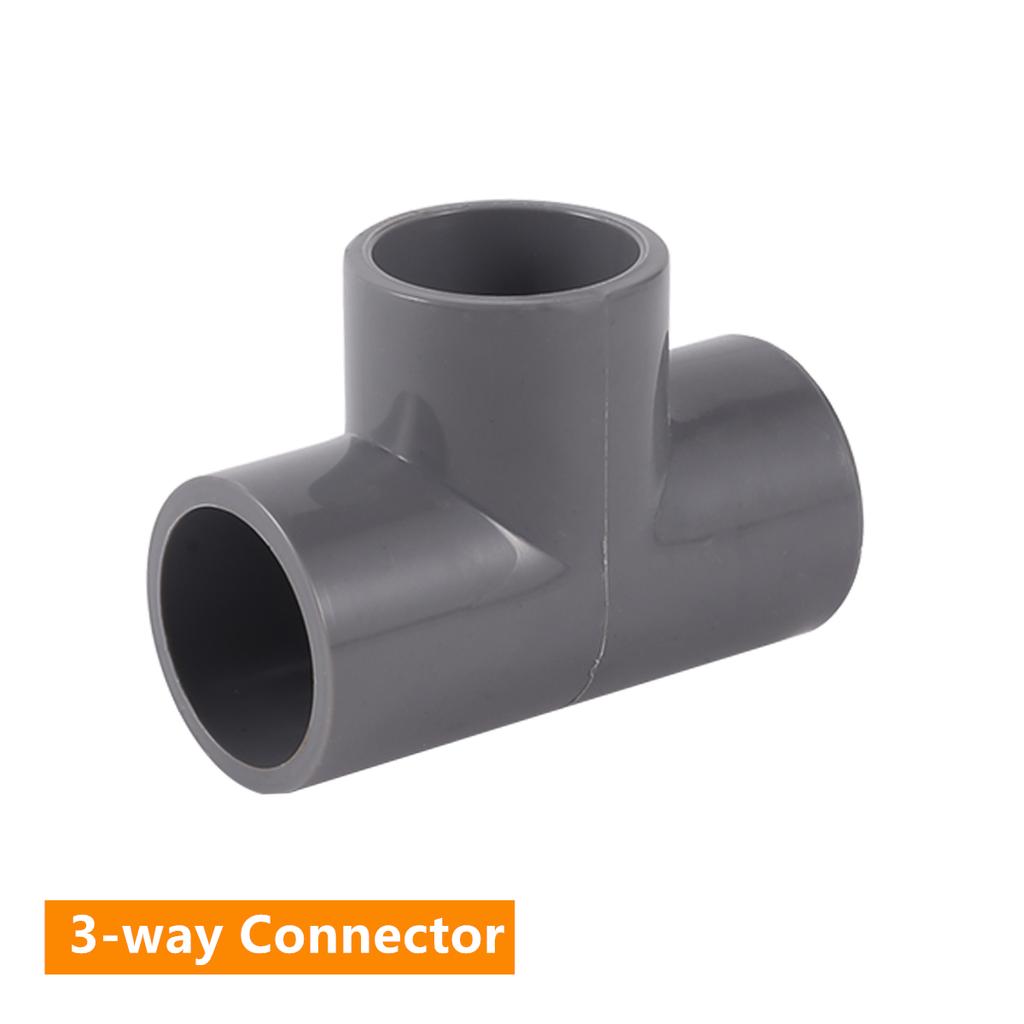 Straight 3-way 4-way Connector Inner Diameter 20mm 25mm 32mm PVC Garden Lawn Irrigation Water Pipe Pipe DIY Shelf Pipe Fittings