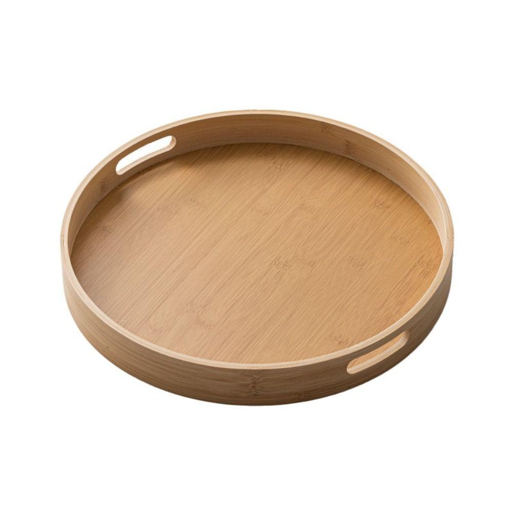 Wooden Wood Tray Round Tea Food Tray New Dessert Pallet Breakfast Dinner
