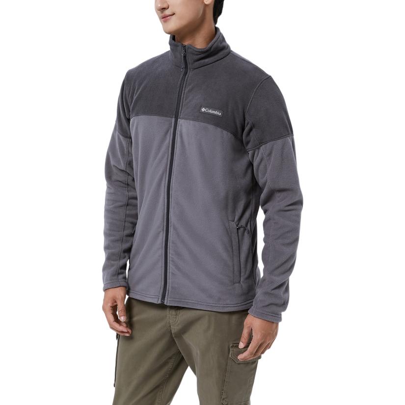 Columbia Logo Print Zip Stand Collar Coach Jacket Men jackets Gray AE0560-023
