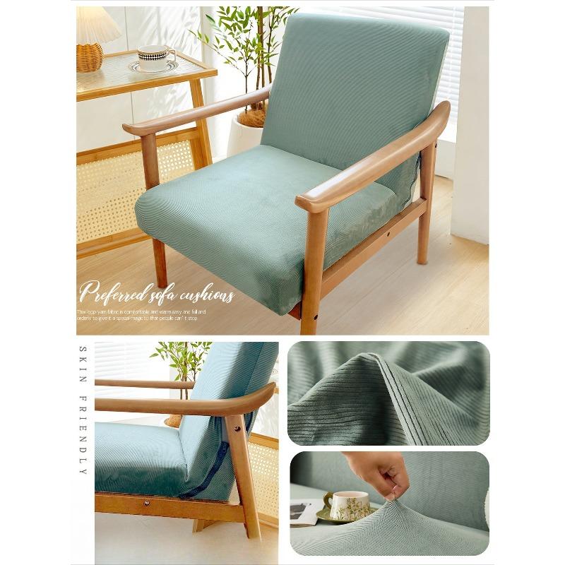 Funda Elástica con Cremallera para Sillón Jacquard de Hojas Fundas para Sillas Decoración del Hogar Funda Elástica para Silla Protector Elástico para Muebles de Silla Lavable