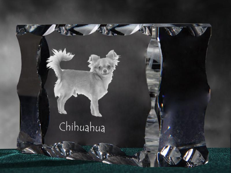 Chihuahua short-haired, smooth – Crystal with a picture of a dog, glass statuette with a picture | Art-Dog