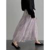 Vintage French Floral Midi Skirt With High Waist For Elegant Summer Wear