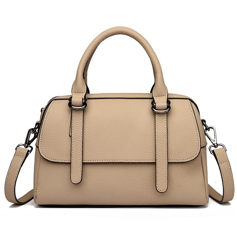 Mode Effen Kleur Echt Leer Schouder Crossbody Tas voor Dames Hoge Kwaliteit Koeienleer Handtas Luxe Vrouwen Messenger Tas