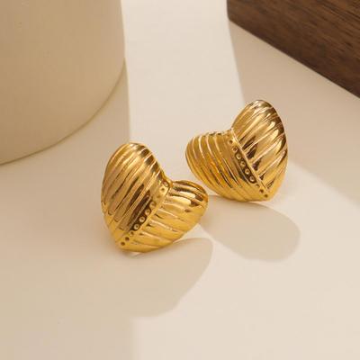 1 Paar Edelstahl Unregelmäßige Textur LIEBE Herz Ohrringe für Frauen Paare Wunderschöne Hochzeit Party Schmuck Geschenk Zubehör Verhindern Allergie