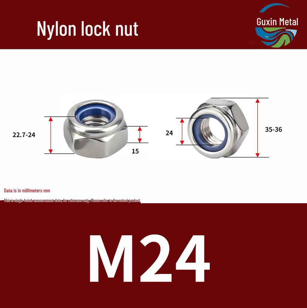 Stainless Steel Self-locking Nylon Lock Nut DIN985, M3-M30, Anti-slip/loosening.