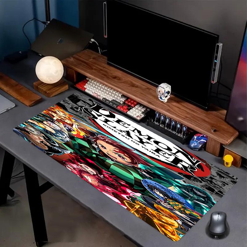 Demon Slayer Print Mouse Pad, Anti‑Slip Desktop keyboard Mat, for PC Laptop Gaming Working Daily Use, Cool Festival Surprise Gift