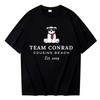 TEAM CONRAD COUSINS BEACH Print Baumwoll-T-Shirt Mode Lässig Locker Kurzarm Streetwear Tops Unisex Übergröße