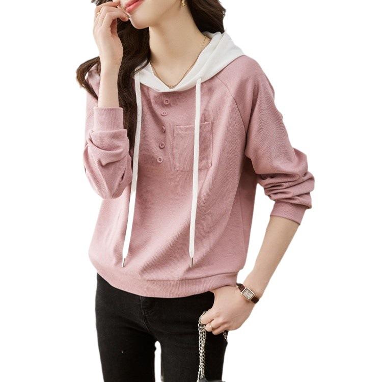 Temperament Versatile Hooded Sweatshirt, Winter Sports Casual Loose Slim Long-sleeved Pullover Top