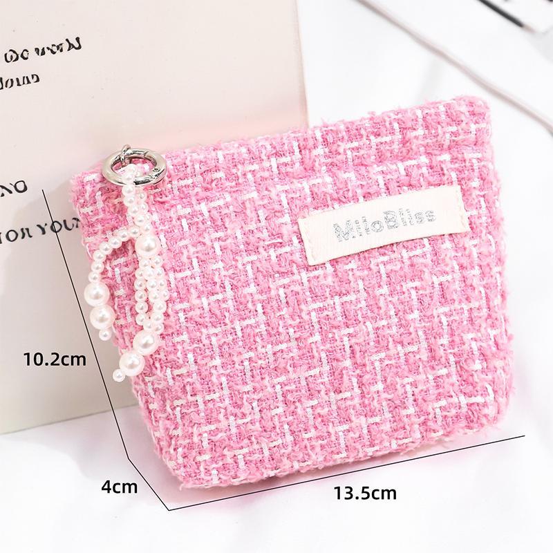

Coin Purse Portable Makeup Bag Student Lipstick Bag Fresh And Cute Storage Bag рожевий червоний колір