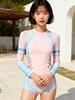 2026 Korean Style Girls' Sporty Two-Piece Swimsuit: Slimming, Tummy Concealing, Bust Enhancing - Perfect for Beach Vacations