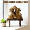 Niedliche Hasenfigur, Harz-Hasendekoration, Geeignet für Schreibtische, Weinschränke, Fensterbänke, Gärten, Balkone.