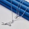Collana con pendente forbici squisito in argento sterling 925, lunga 16-30 pollici, accessori gioielli alla moda per matrimoni da donna