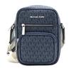 Michael Kors Jet Set Letter Logo Zipper Closure Coated Canvas Crossbody Bag Medium Women's Navy Blue