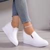 Fashion Spring New Inside Heightening Sneakers Casual Round Toe Deep Mouth Versatile Platform Wedge Slip-On Loafers
