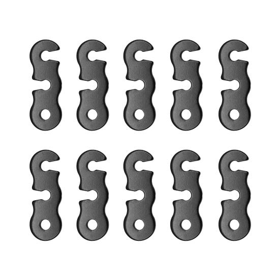 Tendeur de corde de tente droit en aluminium, 3 trous, ajusteur de cordon de tente, taille compacte, résistant à la Corrosion, antirouille, 10 pièces