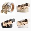 Highquality Pu Female Belt With Metal Bow Knot Buckle For Fashion And Versatile Style
