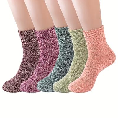 5 Pairs of Socks, Warm Women's Socks, Women's Short Socks, Comfortable and Soft, Outdoor Warm Socks, Soft and Comfortable