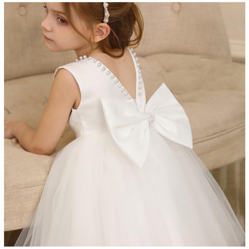 Sleeveless Mesh Tulle Puffy Princess Dress For Kids Girls Wedding Party Birthday