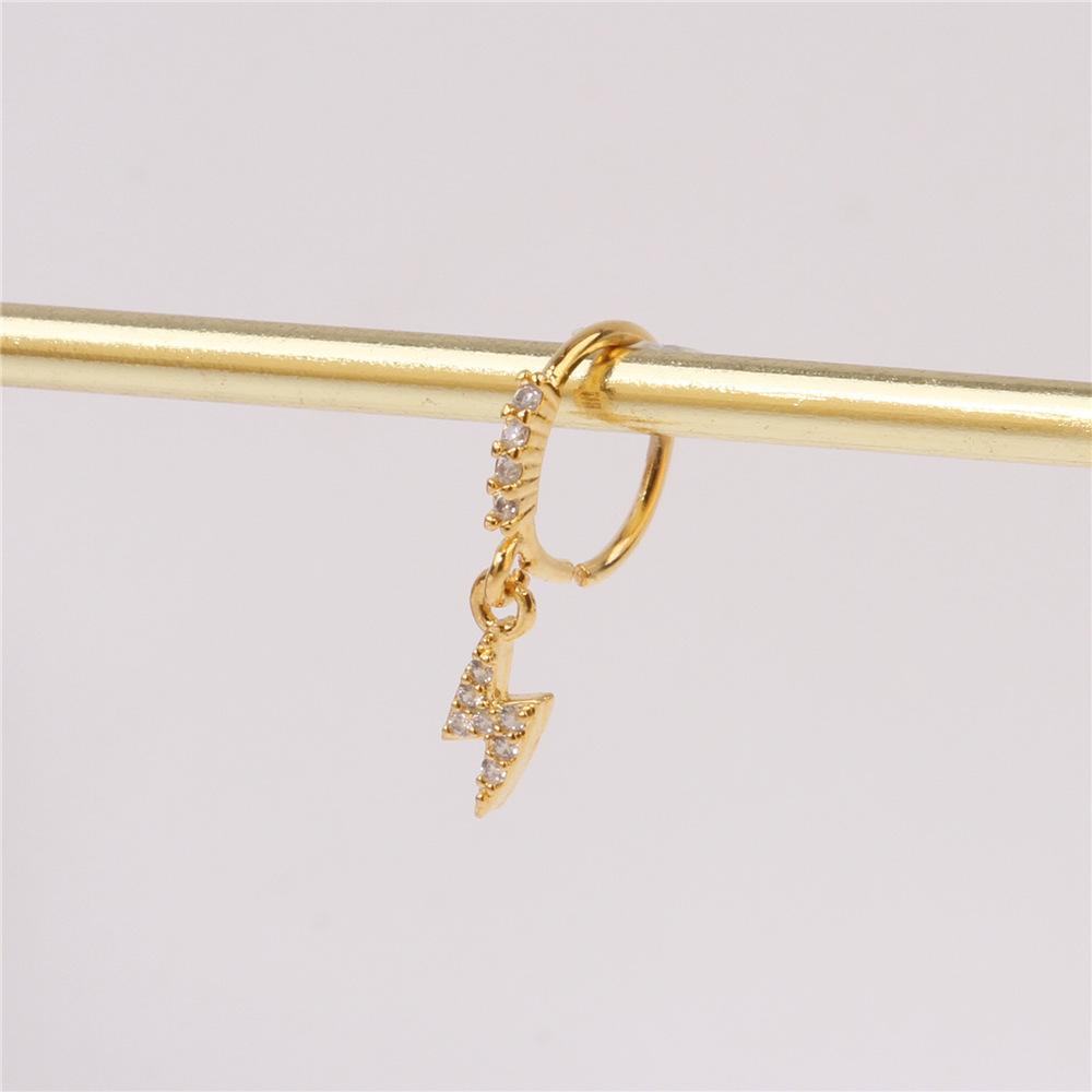 Women'S Fashion Pendant Nose Ring Hanging Lightning Full Drill Nose Ring Pendant Cartilage Earrings Jewelry