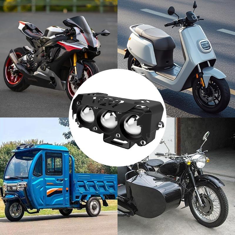 Motorcycle LED Spot Light Dual Color Hi/Low Beam Fog Lamps for Car Trucks SUV 12V 24V Mini Lens Headlight Driving Light