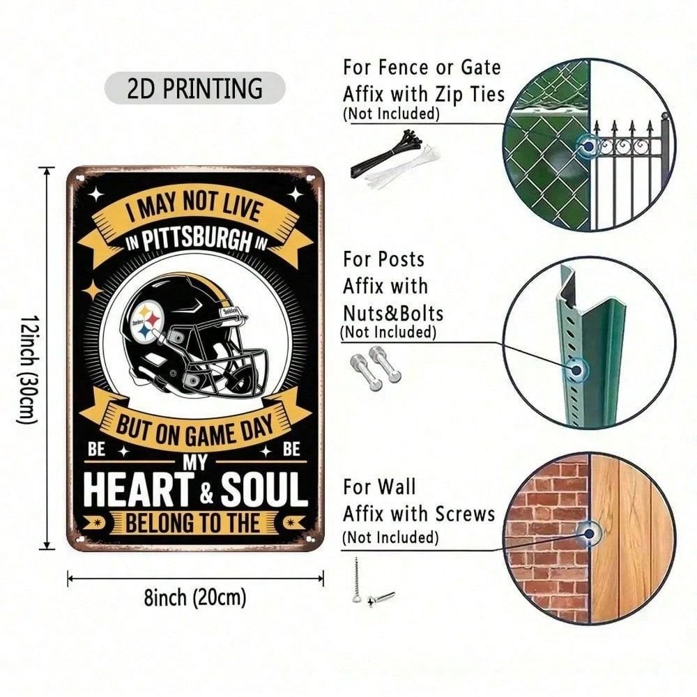 Metal Poster Pittsburgh Steelers Vintage Bar Gift