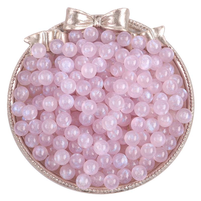 Iridescent Acrylic Round Beads for DIY Phone Case & Jewelry Decoration