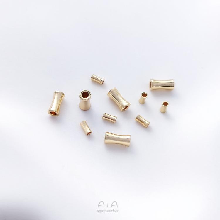 14K Gold-Plated Bamboo Tube Beads for DIY Jewelry