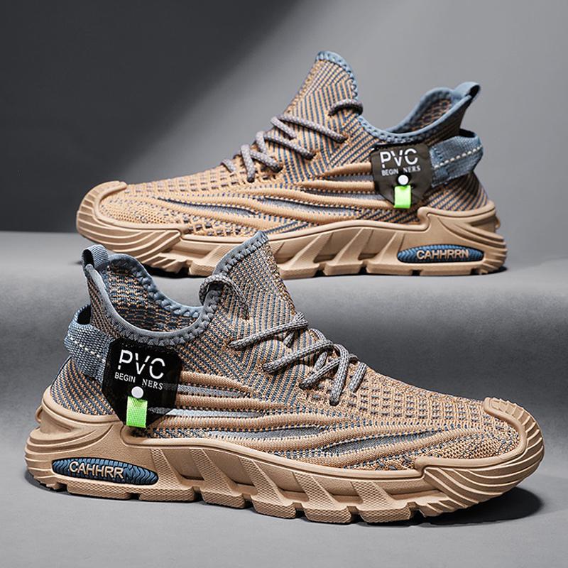 Neue Frühjahrs- und Sommer-Fliegenweberei, dünne, atmungsaktive Low-Top-Sneaker, Schnürung, Lauf-Plattform, Dad-Schuhe