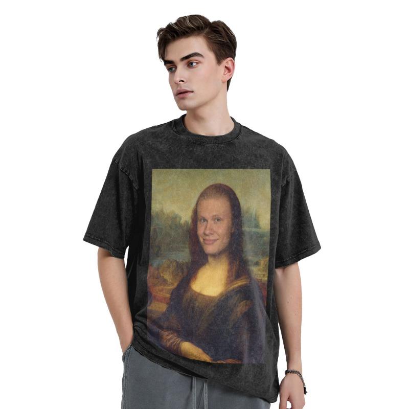 Haalands Meme Washed T Shirts Streetwear Novelty T-Shirts Football Star Tees Tops Men Women Short Sleeve Harajuku Summer