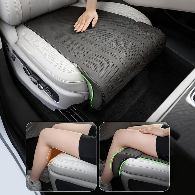 SEAMETAL Car Seat Leg Support Extension Suede Universal Auto Seat Extender Leg Cushion For Driver Memory Foam Seat Padding Mat Cover