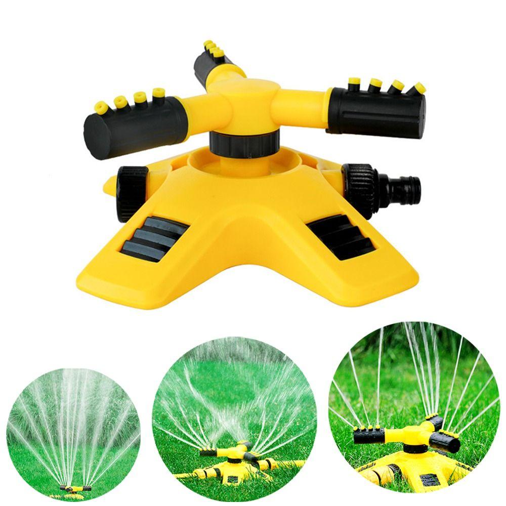 360° Auto-Rotating Lawn Irrigation Sprinkler Three-way Plastic Yard Coverage Sprayer Water-Saving Plant Watering Sprayer
