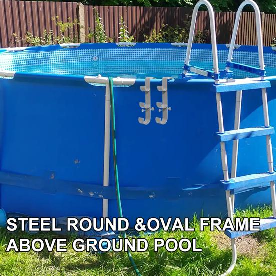 

Гачок для басейну Тримач сітки скімера для басейну Вішалка для жердини басейну з 3 гачками Тримач аксесуарів для басейну для надземних басейнів Щітка для басейну Водопровідна труба 1pc сірий