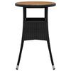 Vidaxl Stolik Ogrodowy, Ø60X75 Cm, Akacja I Rattan Pe, Czarny