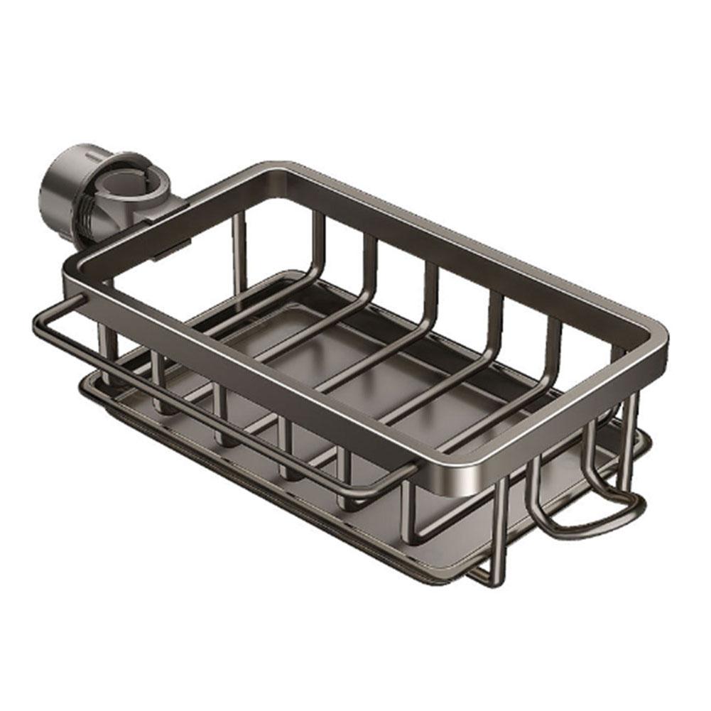 Kitchen Sink Faucet Organizer Detachable Sponge Holder for Kitchen Sink Faucet Drain Rack with Hook for Bathroom Scrubbers Soap