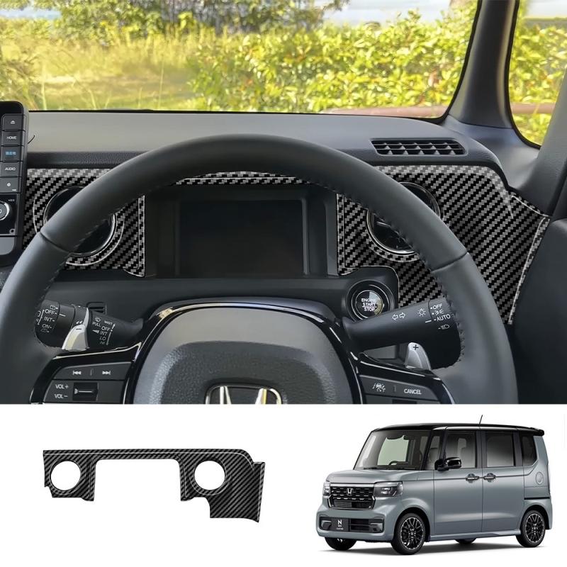 RHD For Honda N-box JF5 JF6 2024 2025 carbonfiber front Dashboard trument meter Display Screen one button start Panel cover