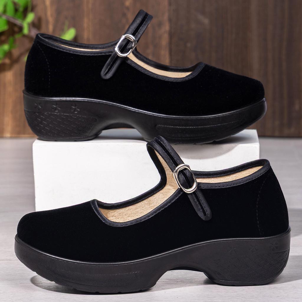 Women Shoes Spring Casual Shoes Soft Sole Non Slip Thick Shoes Breathable Height Increasing Dancing Shoes Working Shoes Comfortable Sneakers