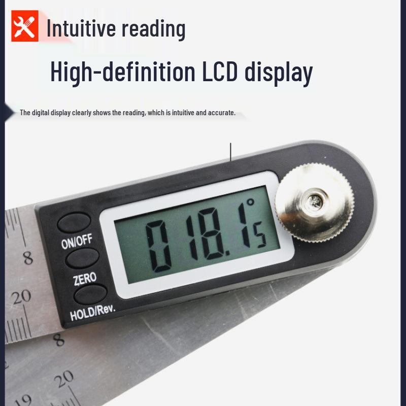 Stainless Steel Digital Protractor 360° Angle Measuring Tool for Woodworking