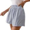 Women's Y2K Aesthetic Fashion Loose Shorts Striped High Elastic Waist Summer Casual Grunge Short Panties