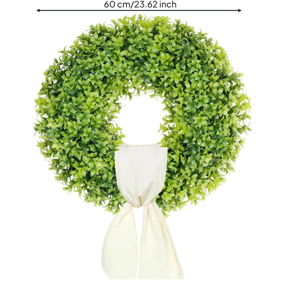 Green Artificial Boxwood Wreath 60 Cm Diameter 20 Inch