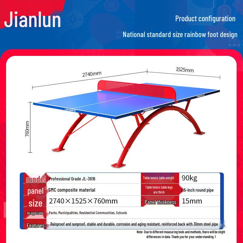 JEEANLEAN JL3615 Outdoor Weatherproof Ping Pong Table
