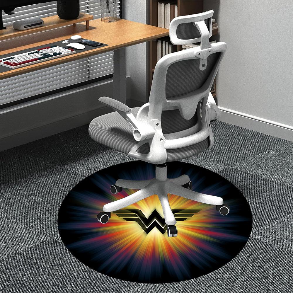 

1pc Wonder Woman, Logo Chair Carpet for Office Non-Slip, Indoor Non-Slip Washable Carpet, Non-Shedding Mat For Office yy251030015 80cm by 80cm