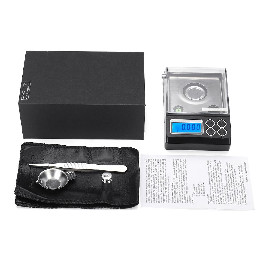 144x84.5x51mm Gold Carat Scale High Precisions Digital Milligram Scale 50g/0.001g Electronic Balance Powder Scale