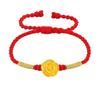 Pure Gold 999 Zodiac Red String Bracelet with Luck Beads for Baby's Full Moon or New Year