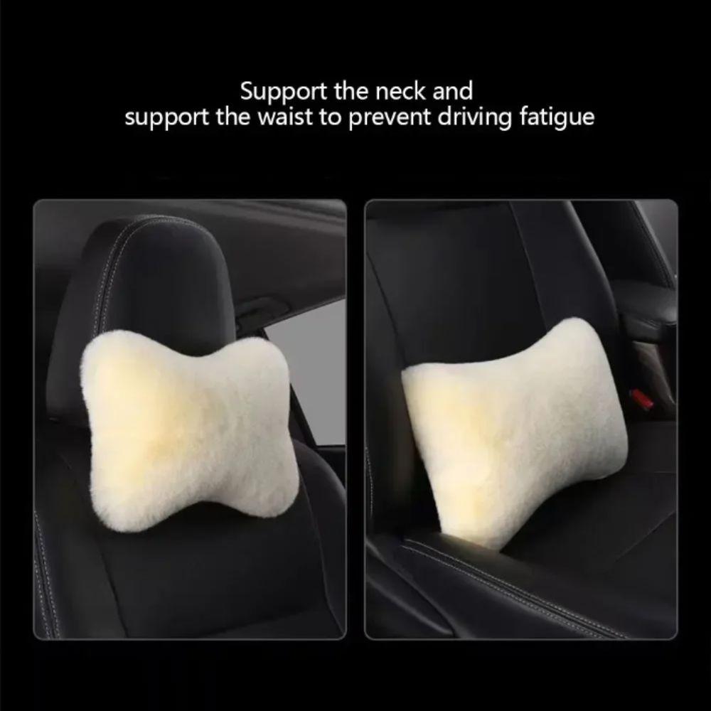 Soft Foam Lumbar Pillow Plush Cushion Headrest Cushion Car Headrest Pillow  Winter Season